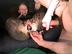 Young hot wife covered in nut nectar and fisted by hubby