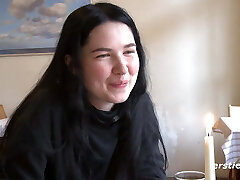 Sultry Sonja Fumbles Her Teen Pussy from Behind