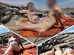 Stranger caught my wife groping cock on a nude beach in public - MissCreamy