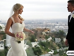 Beautiful bride taste bigcock on wedding night and gets fucked Beautiful bride taste bigcock on wedding night and gets fucked