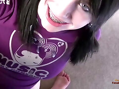 Huge-chested brunette schoolgirl craving his warm cum Huge-chested brunette schoolgirl craving his warm cum