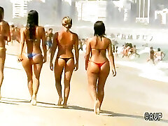 Spectacular Brazilian thong booty and Italian beach dancers
