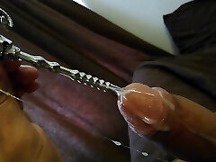 Second attempt with my biggest urethral dilator, powerful orgasm