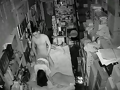 Camera monitoring candid photos of convenient small shops, couple sex life in bed