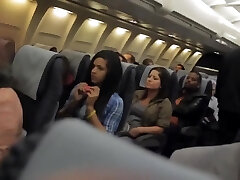 Risky Voyeur Web Cam Flashing in the Airplane
