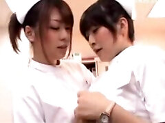 Young Nurse Rubbing Her Pussy With Pen Her Colleauge Joins Her Kissing Caressing Tits