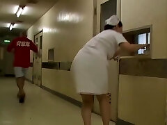 Plump nurse got her horny bottom sharked in the corridor