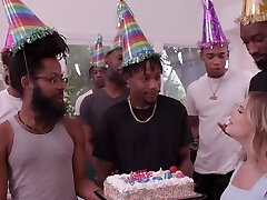 Bi-racial gangbang with a horny darling - Coco Lovelock