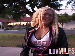 Blond Cheerleader With Big Tits Getting Her Pussy Destroyed