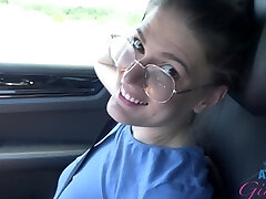Horny Riley Rose enjoys while being fingered in the camper - Point Of View