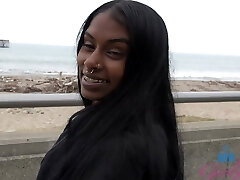 Brunette ebony loves while getting fucked in POV - Fae Love