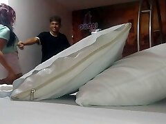 my neighbor fucks me hard in motel while my cuckold is waiting at the garage