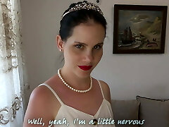 Bridesmaid tied up the groom and began to tear up in a cowgirl stance to steal his sperm