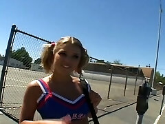 Picking up this school cheerleader babe was as easy as one two 3