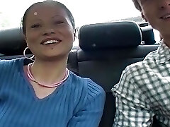 Sexy brunette teen sucking a hard cock in the car Sexy brunette teen sucking a hard cock in the car