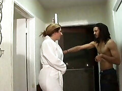 Dark-hued dude loves to bend over this thick white slut and fuck her wet beaver