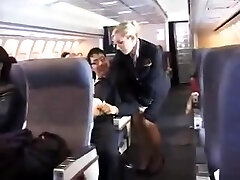 Stewardess's hand job service on flight 1- Two On HDMilfCam.com