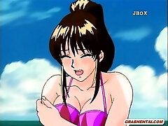 Bigboobs manga porn gets massage in the beach Bigboobs manga porn gets massage in the beach