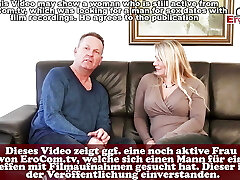 German chubby blonde Wife sharing at threesome mmf amateur casting