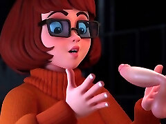 Velma gives a soft blowjob 3D animated