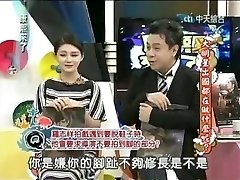 Asian actress in a broadcast spreading toes