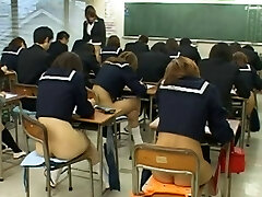 Public sex with super hot Asian schoolgirls during an exam