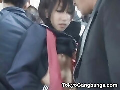 Asian Schoolgirl Frigged in Public!