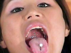 Gorgeous young perky breast asian loves dp fucking and drinking two cum loads