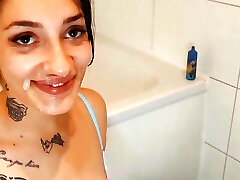 Indian School Girl Sucks Dick in The Bathroom (CIM)