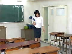 Japanese busty teacher gets fucked by a horny college girl