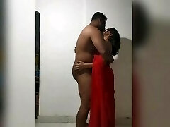 Sri Lankan wifey fucked in hot red saree Piyumi Hansamali