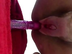 Wife's big clit and unique pussy gaping brown sphincter