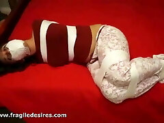 Fragiledesires Milky Tape Gagged and Hands Taped in Bondage