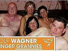YUCK! Ugly old swingers! Grannies &amp_ grandfathers have themselves a kinky fuck fest! WolfWagner.com