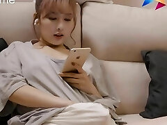 Light-haired slut young Asian girl with sexy lingerie teasing brother and her wet honeypot got fucked so hard