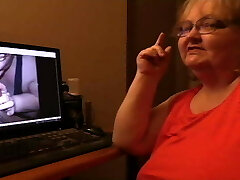 She is looking at her throating She is looking at her throating