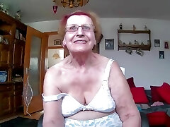 Granny in underwear and pantyhose