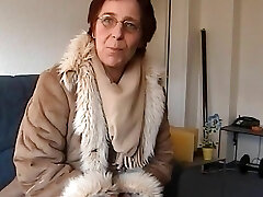 A kinky German grandmother pleasing a cock with her pussy and mouth in POV
