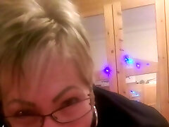 Office grannie in business suit sucking me