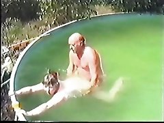 Elderly couple having Fuckfest in The Pool Part 1 Wear Tweed