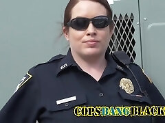 Mature Police Woman With Meaty Tits Catch A Black Guy Red