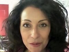 Dirty mature Danica Collins flashes her hairy pussy and globes
