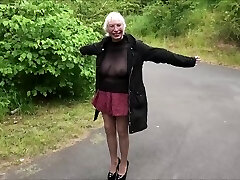 Flashing In Pantyhose Outside