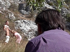 Outdoor MMF threesome with a platinum-blonde babe - Anna Versailles Outdoor MMF threesome with a platinum-blonde babe - Anna Versailles