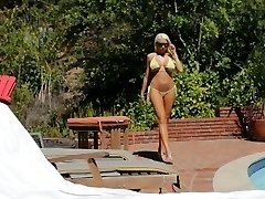 Stunning mommy in yellow bikini gets humped by a handsome man