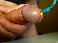 Close up silicon bead cock injection, Amateur cum shot
