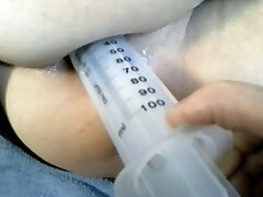 Enema with 2 syringes of boiling milk.