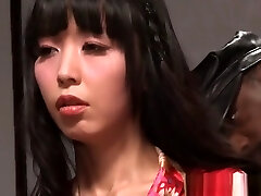 Asian bdsm sub corded up and toyed by maledom