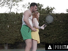 PURE TABOO Tiny Redhead Teen Madi Collins Begs Her Sizzling Tennis Coach To Dominate Her Petite Gash