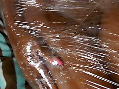 Ebony Girl Tape Bondage and Choking